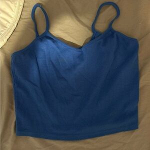 SHEIN Blue Fitted Crop Camisole Top
